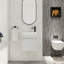 Armoire de salle de bain murale de 18 po avec lavabo en résine blanche et nombreuses façons de rangement, porte à fermeture en douceur - meuble-lavabo à finition fascinante, nombreuses possibilités, armoire-794322963