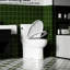 Toilette monobloc 1,28 po, forme allongée permettant d'économiser l'eau, siège à hauteur confortable, couvercle à fermeture en douceur, chasse d'eau 1000 grammes, blanc brillant 003S, fixation au sol pour salle de bain,