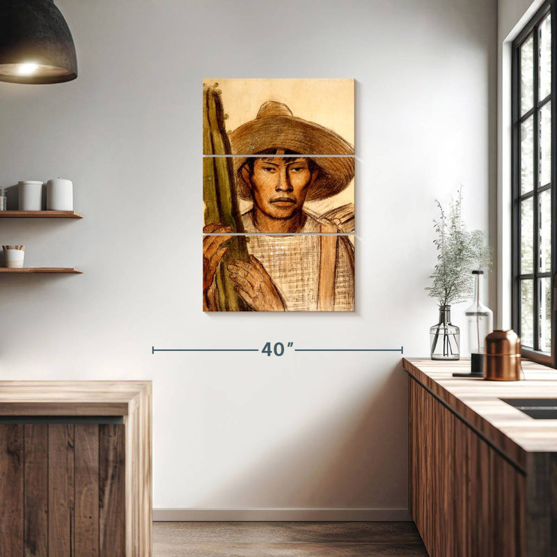 Leisha Mexican Boy With Cactus, 38" H x 24" W