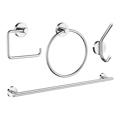Swedish 4 - Polished Chrome Piece Bathroom Hardware Set
