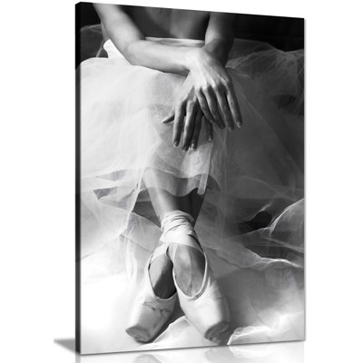 Elegant Sitting Ballerina - Wrapped Canvas Print