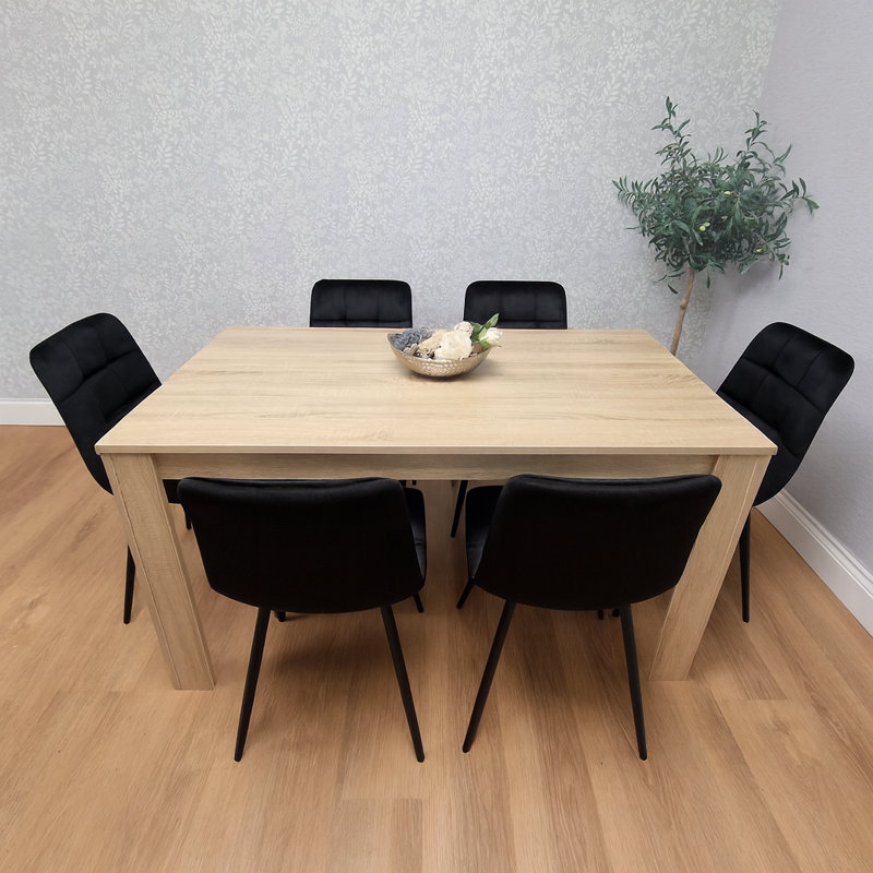 Lily-Sue 6 - Person Dining Set, Black