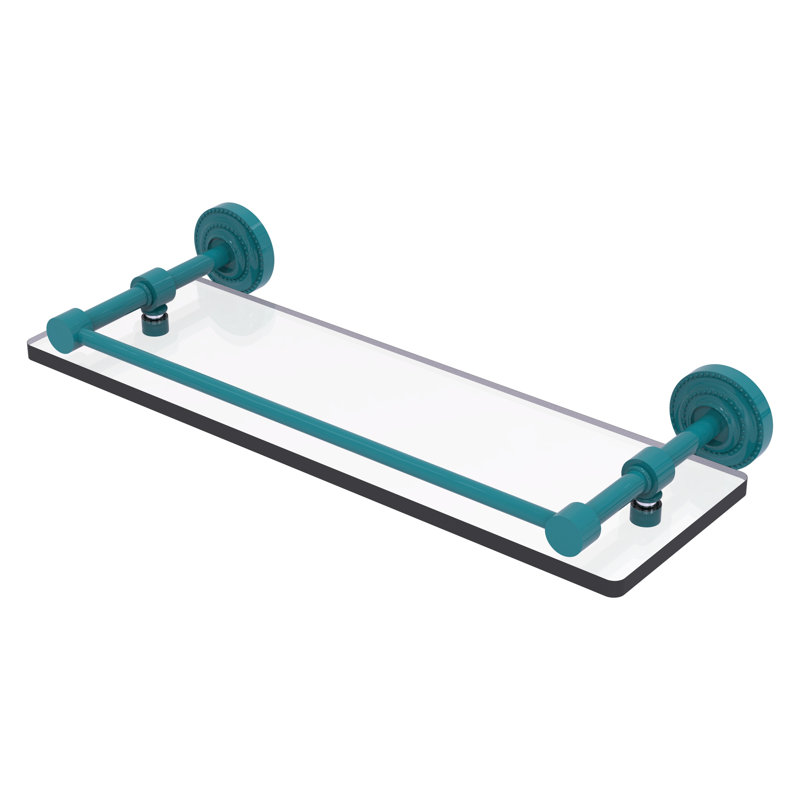 Tablette flottante Dottingham, H 3 po x l 16 po x P 5 po, Bleu sarcelle Glokzin