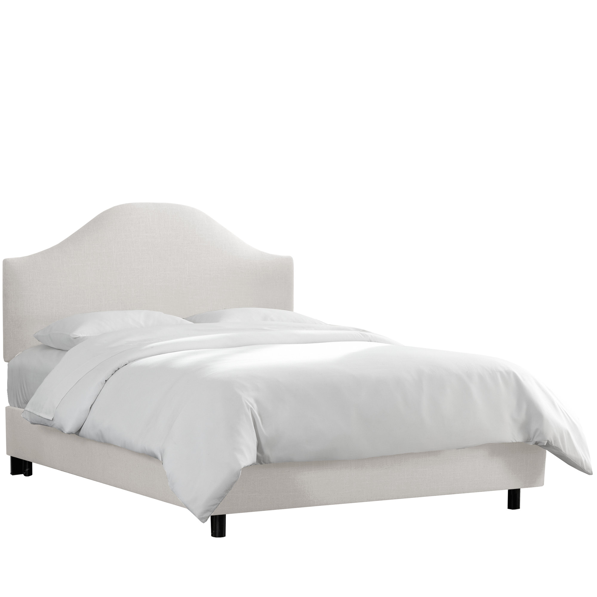 Morris Upholstered Standard Bed, White Performance Twill, Queen