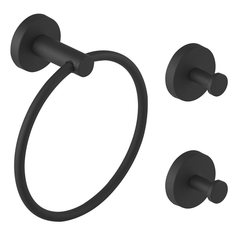 3 - Piece Bathroom Hardware Set, Matte Black