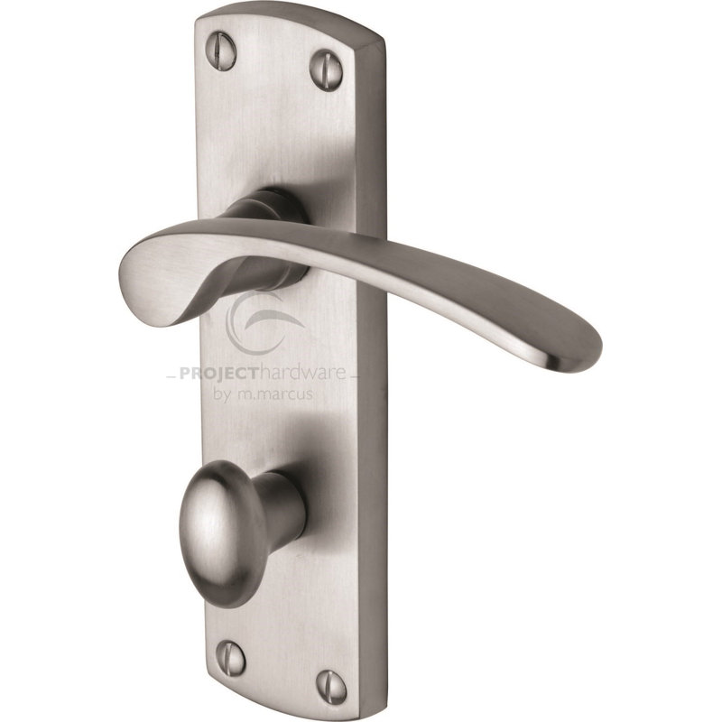 Heritage Brass Project Hardware Door Handle for Bathroom Luca Design, Satin Chrome