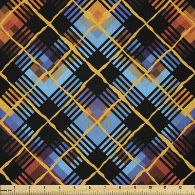 Davieon Geometrical Diagonal Tartan Multi-Purpose Fabric