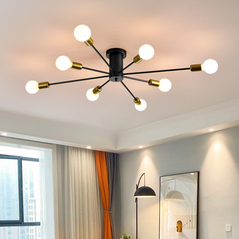 Annalese 8 - Light Sputnik Chandelier, Black/Gold