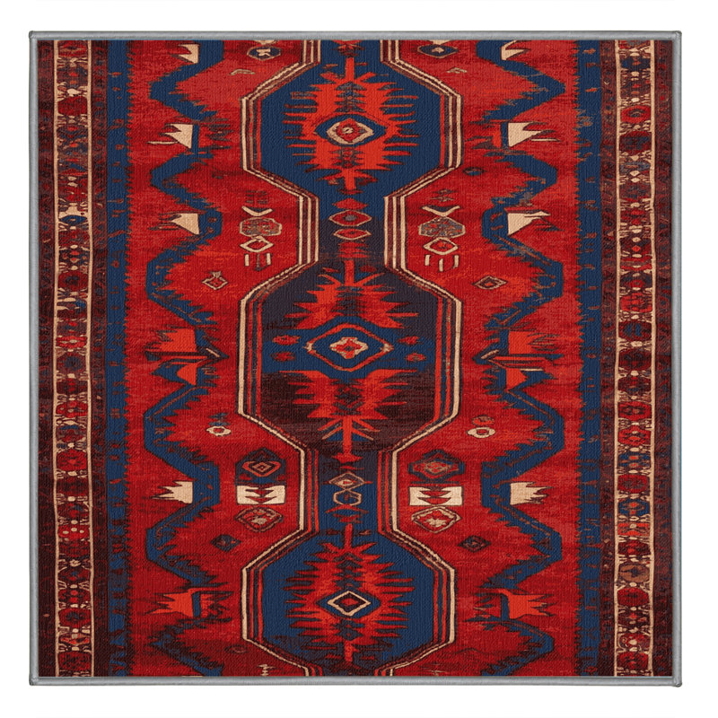 Tapis brun lavable à la machine, Carré 5 pi