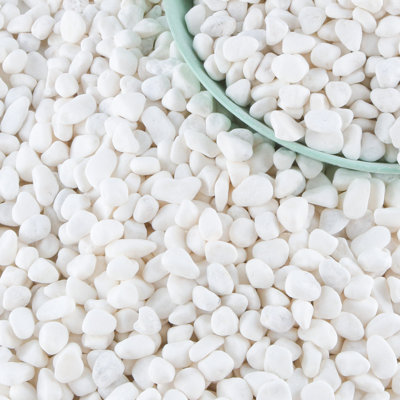 White Pebbles For Plants Garden Vases White Rocks Gravel Decorative Stone 1/2