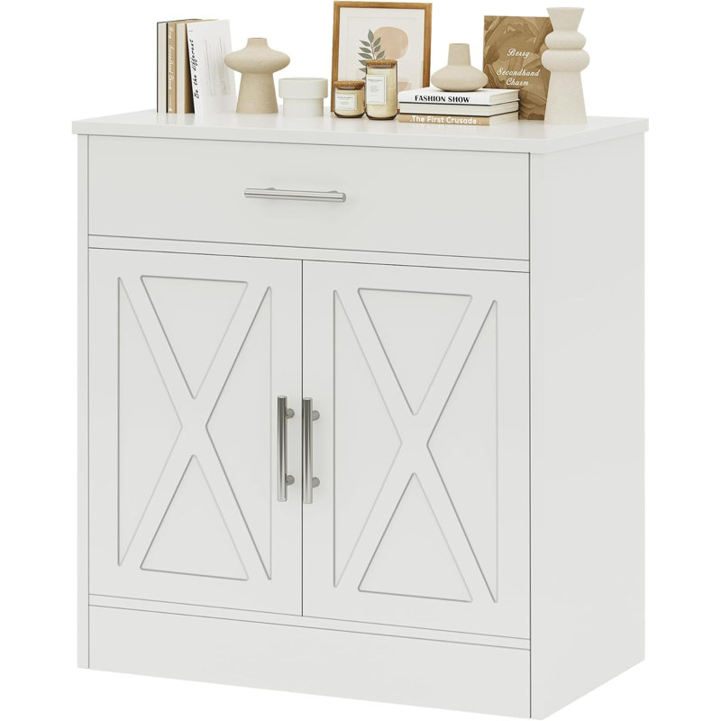 Sideboard Buffet With Storage, Modern Kitchen Storage Cabinet With 1 Drawer And 2 Doors, Wood Coffee Bar Buffet Table For Kitchen, Dining Room