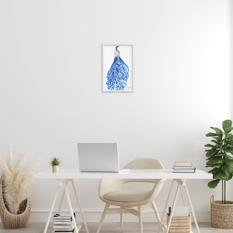 Chic et chic bleu flottant, estampe numérique, design par Texturetones, H 18 po x l 12 po, Blanc
