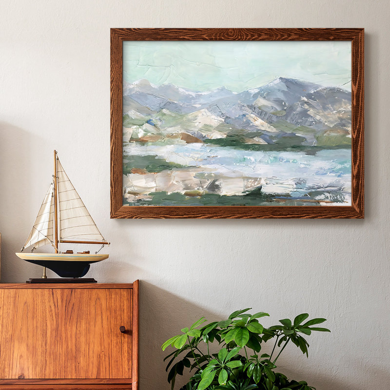 " Pastel Mountain View I ", 22" H x 32" W x 1.5" D, Maple