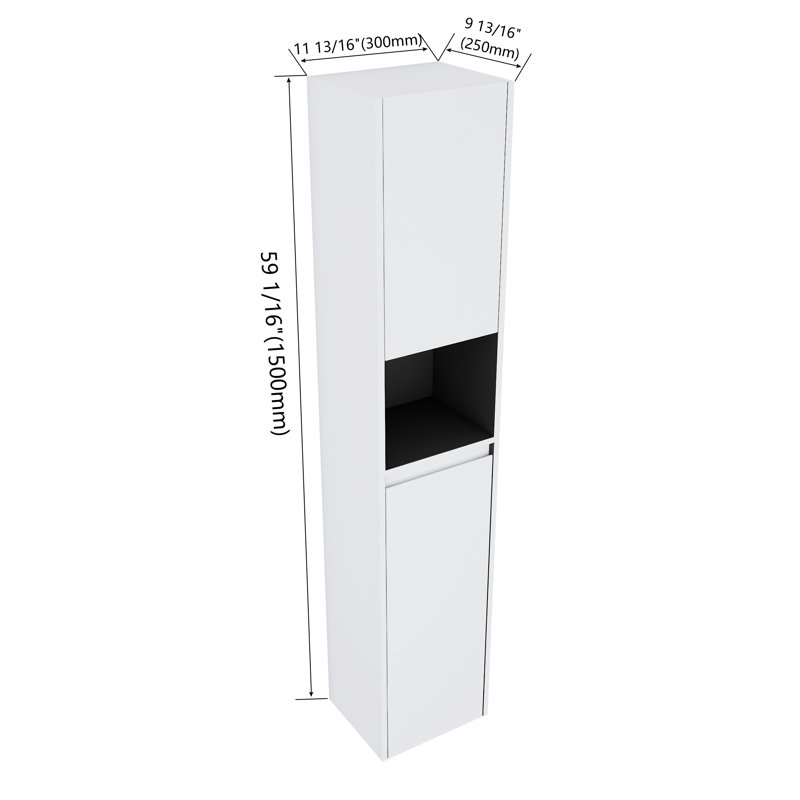 Bathroom Storage In 12 Inch, Floating Bathroom Storage With Soft Close Door