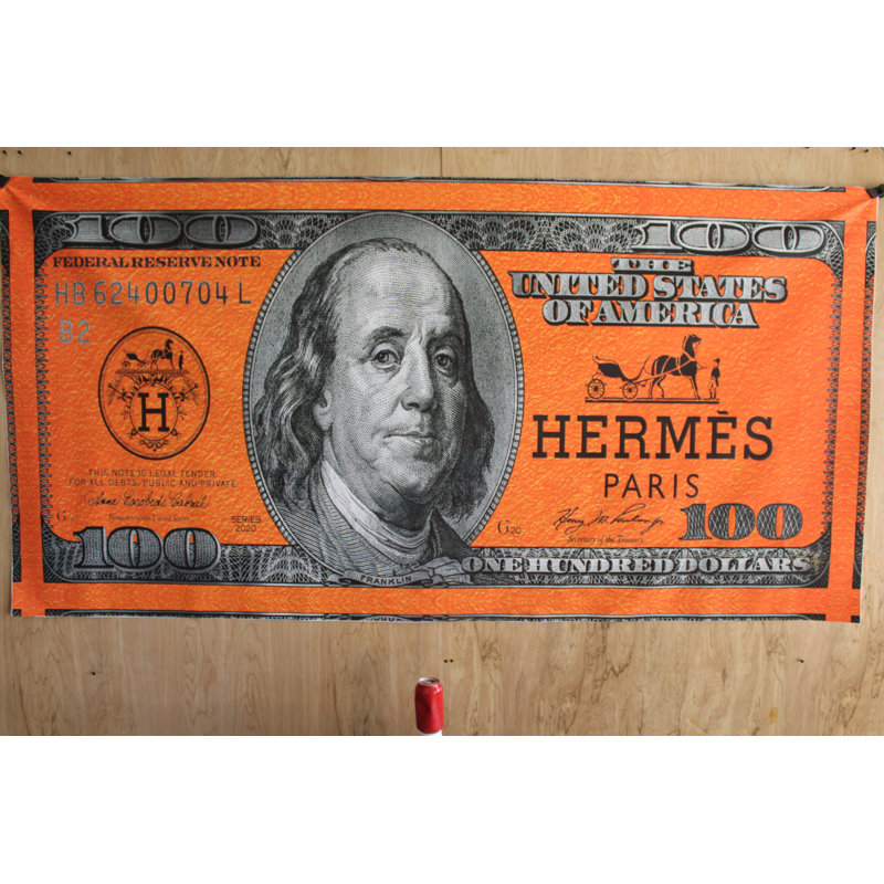 Modern Hernes Design Dollar Sign Unframed Rolled Canvas 44 x 86