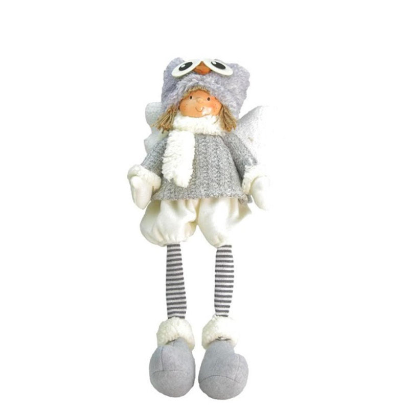 Figurine de table grise 21 "avec pieds pendants et chapeau de hibou
