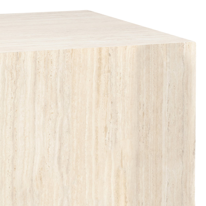 Brisilda Block End Table Set, Travertine