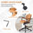 Upholstered Swivel  Office Chair with Adjustable Back-1159014975