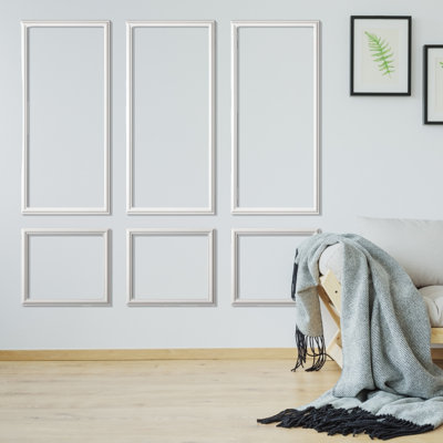 Peel And Stick Wall Molding Kit, 3d Accent Wainscoting Panels For Easy Interior Decor, 3 Sets 54 X 24 In