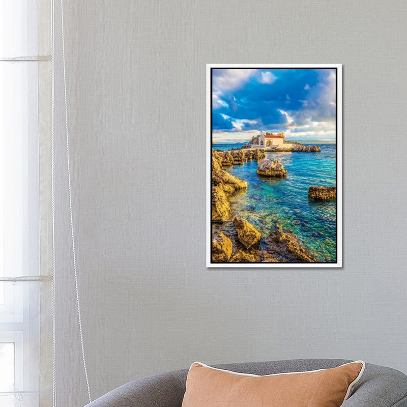 Chios Island by Nejdet Duzen - Print on Canvas, White Framed, 66.04 cm H x 45.72 cm W