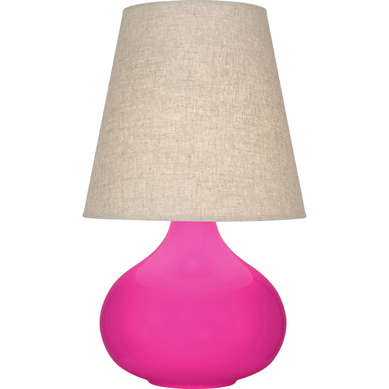 June Accent Lamp, Buff, Razzle Rose, 23.5" H x 11.88" W x 11.88" D