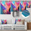 «Transitional» rose et bleu formes V - art mural abstrait sur toile en métal-1405644564