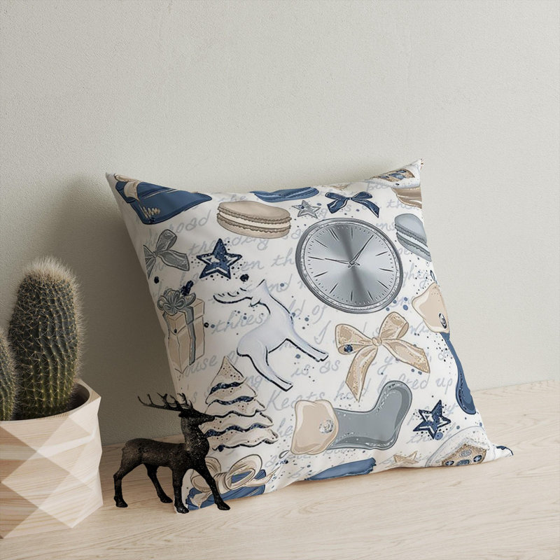 Coussin lavable de qualité supérieure, 17,0 x 17,0 pouces, 50% coton / 50% polyester, rembourrage en silicone, fermeture à glissière dissimulée | Doux, confortable et repassable | Parfait pour la décoration intérieure, le salon et la chambre à cou