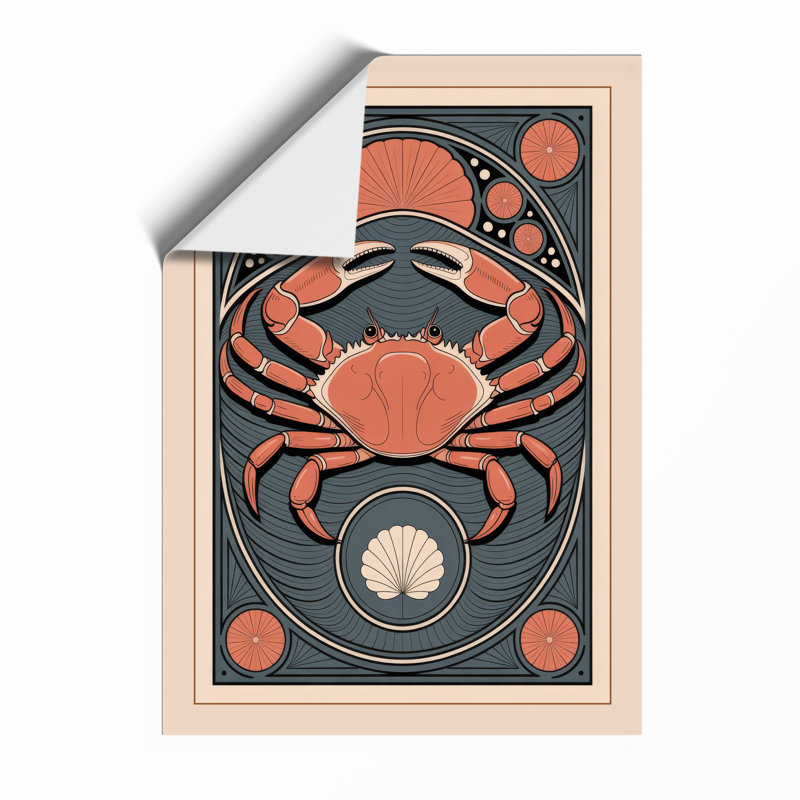 Crab In Symmetry Art Deco - Print, Unframed, A3 - 42.0 x 29.7 cm