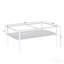 Table basse rectangulaire avec plateau en verre trempé gris et pieds blancs, table moderne pour le salon-1624227518