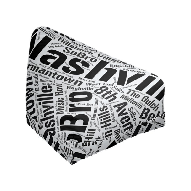 Classic Bean Bag, 42" H x 38" W x 29" D, Black Polyester Blend, Nashville