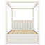 Lit à baldaquin rembourré beige avec lit gigogne et rangement-1915440186