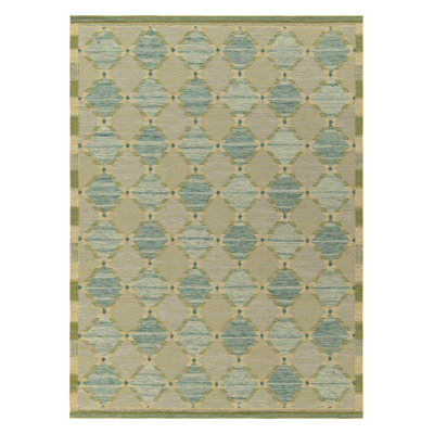 Candinavian Custom Rugs In Blue, Green Trellises By Rug & Kilim