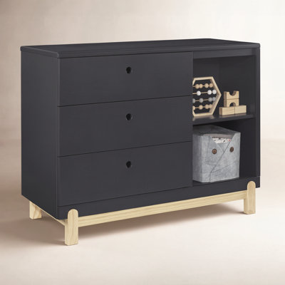 Poppy 3 Drawer Dresser with Cubbies and Interlocking Drawers