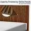 Structure de lit en bois d'acacia massif, moderne Mid-Century avec lit plateforme cannelé, supports centraux inclus, montage silencieux et facile, taille très grand / grand-350668107-350668108
