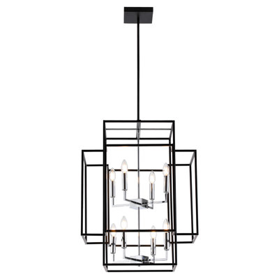 Luminaire suspendu cage 8 lumières pour escalier