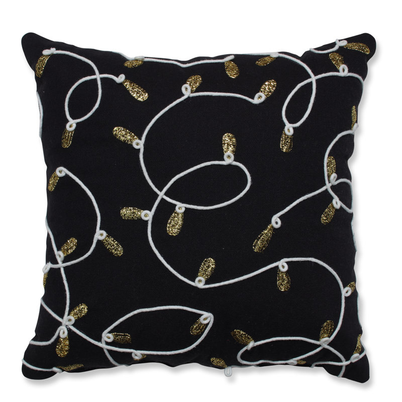  Coussin en coton Strings of Lights, Noir