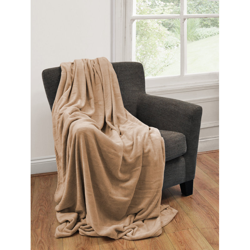 Kiomi Plain Weave / Muslin Throw Blanket, Latte`