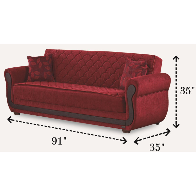 Grasston 91'' Upholstered Tight Back Convertible Sofa