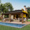 Pavillon de jardin 12 po x 22 pi avec filet et rideaux, pavillon en aluminium à transfert de chaleur extérieur