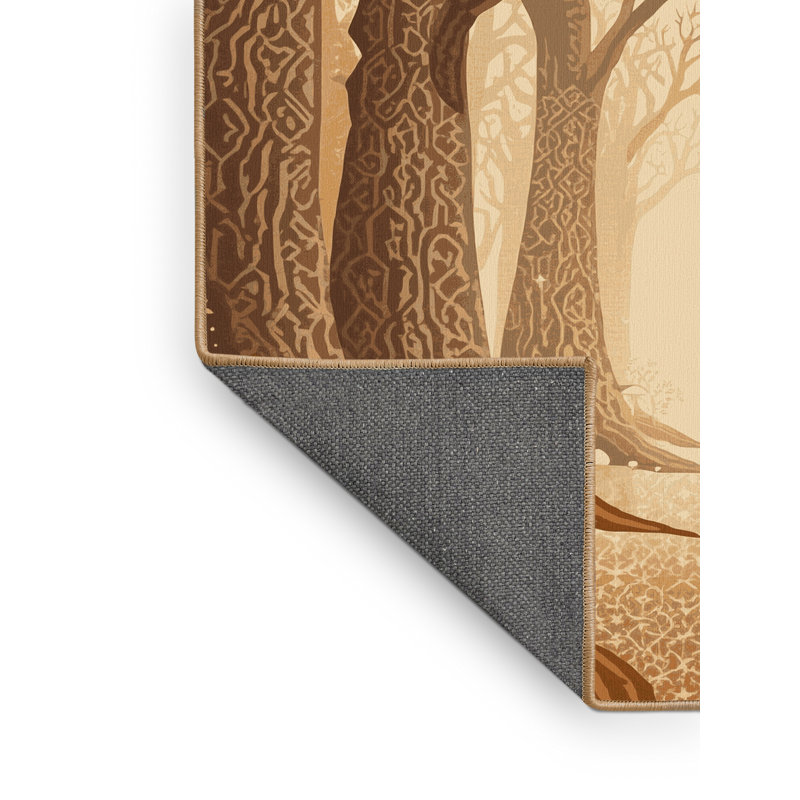 Tapis marocain doux et moelleux de style bohémien brun Olivet, Carré 3 pi