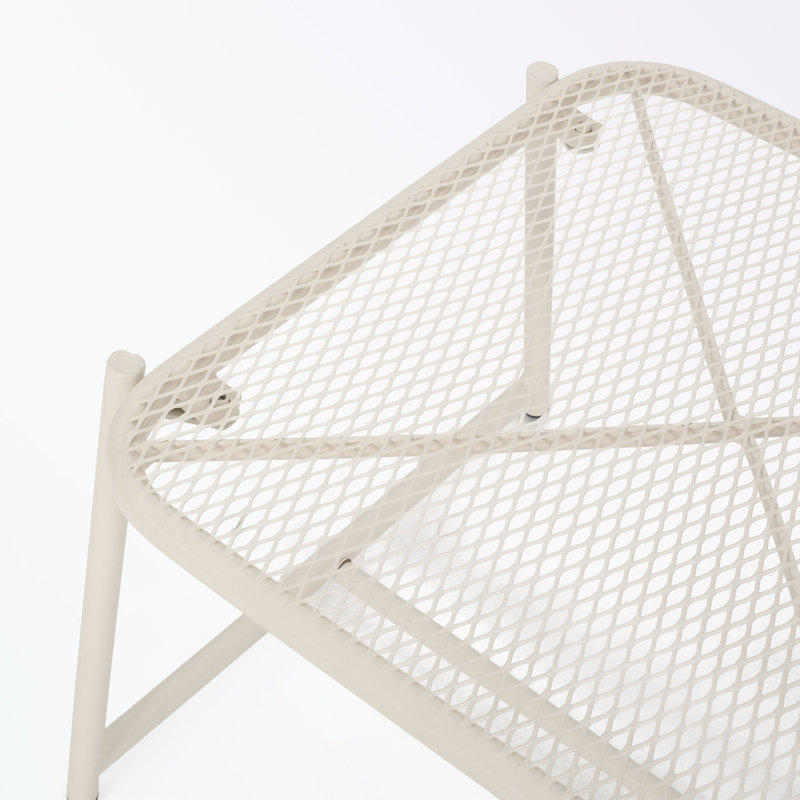 iron frame coffee table with mesh table top, Matte White