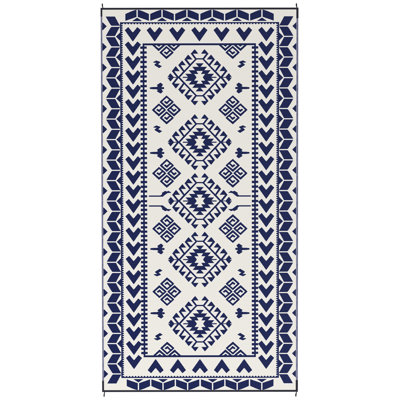 Portable Area Rugs, 9 X 18 Polypropylene Reversible Modern Patio