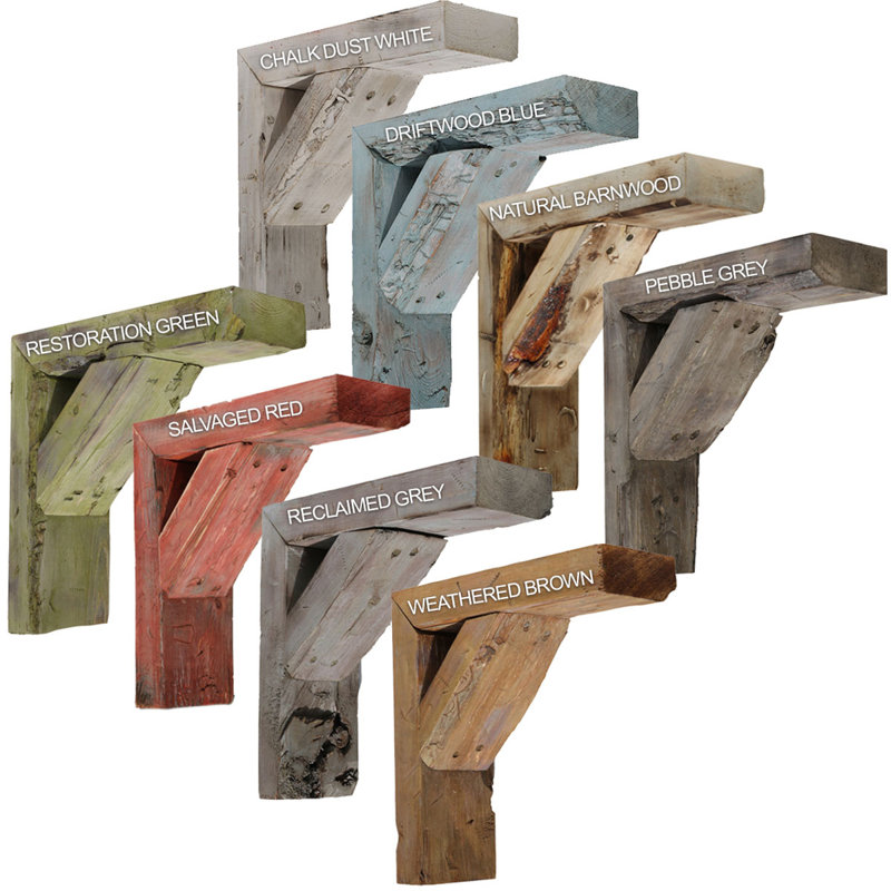 Driftwood Blue Pine Rustic Farmhouse Shelf Bracket
