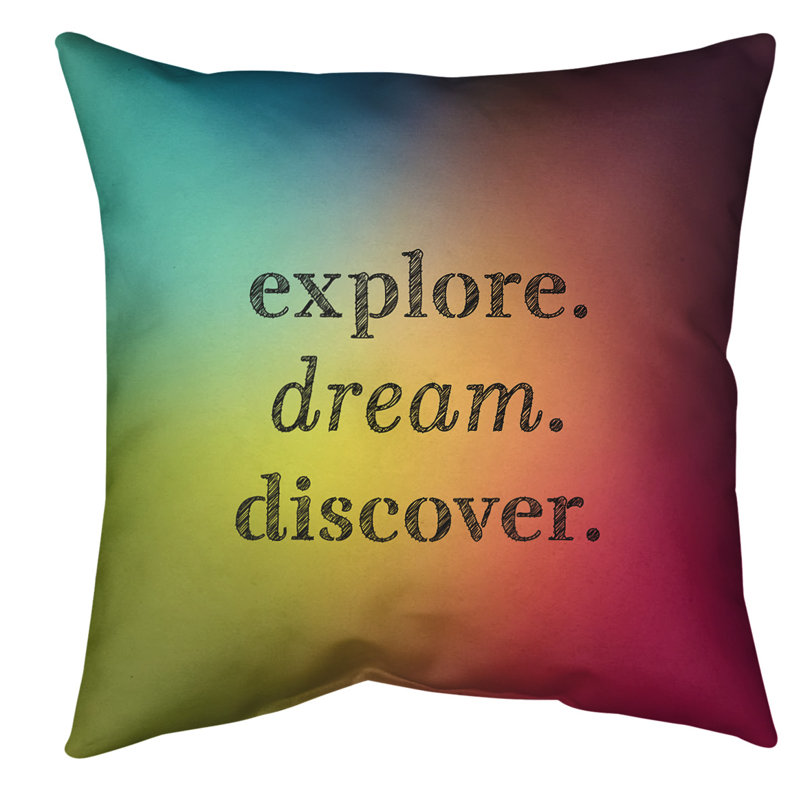Coussin de sol, 28 po x 28 po, Jaune / Rose / Bleu