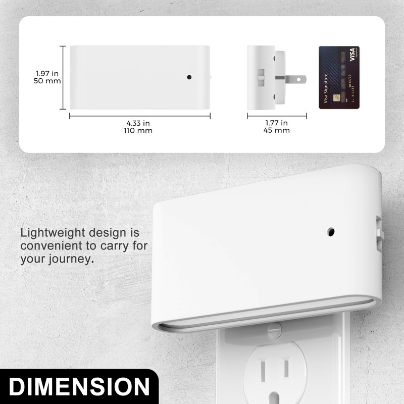 Veilleuse à DEL à intensité variable avec capteur Dusk-To-Dawn [paquet de 2] - blanc doux 3000K pour chambre à coucher, couloir, cuisine