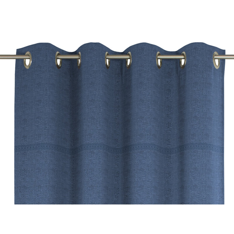 Lord Eyelet Curtain Single Panel, opaque, 150cm Width x 225cm Drop, Blue