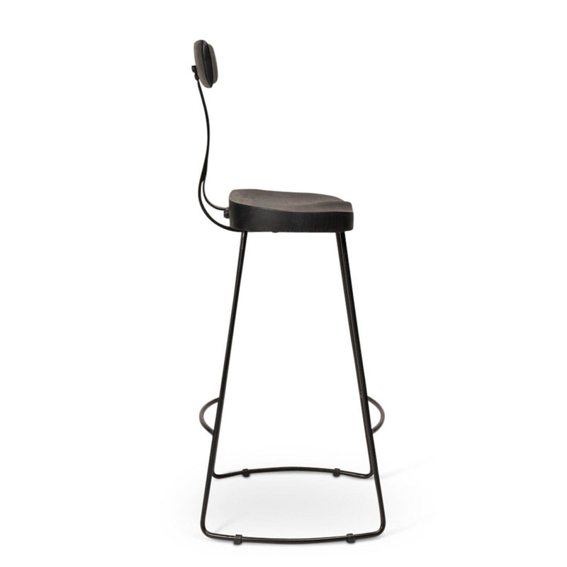 Alvada Counter Stool with Metal Frame, Black