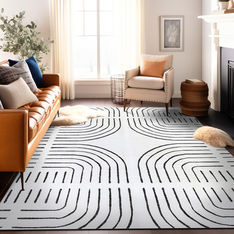Tapis antidérapants Bohemian Lines, Rectangle 5 pi x 7 pi