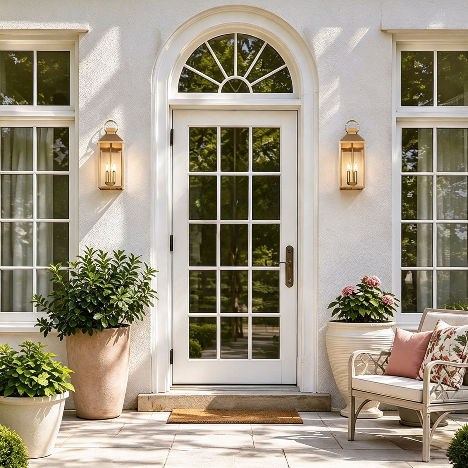 2 Light Outdoor Wall Light, Copper