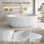 Baignoire autoportante 59 po en forme de losange en acrylique blanc brillant à motif géométrique avec trop-plein encastré et drain central - Baignoire de trempage architecturale moderne